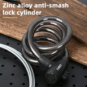 DELI κλειδαριά ποδηλάτου με κλειδί DL508062, Φ12mm, 1m, μαύρη | Gadgets - Αξεσουάρ | elabstore.gr