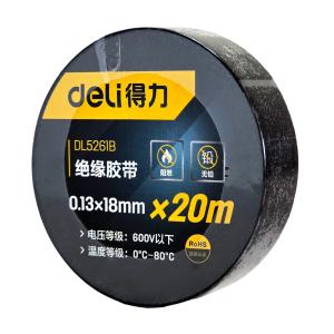 DELI μονωτική ταινία υψηλής αντοχής DL5261B, 18mm x 20m, μαύρη | Εργαλεία | elabstore.gr