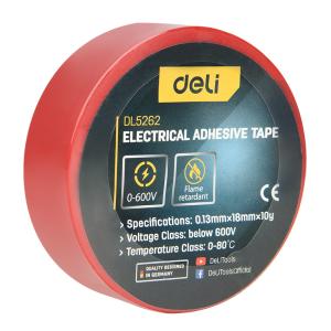 DELI μονωτική ταινία υψηλής αντοχής DL5262, 18mm x 9.15m, κόκκινη | Εργαλεία | elabstore.gr