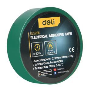 DELI μονωτική ταινία υψηλής αντοχής DL5266, 18mm x 9.15m, πράσινη | Εργαλεία | elabstore.gr