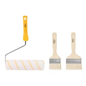 DELI σετ βαφής DL528003, ρολό με λαβή/2x πινέλα, 230mm, 50/100mm, 3τμχ | Εργαλεία | elabstore.gr
