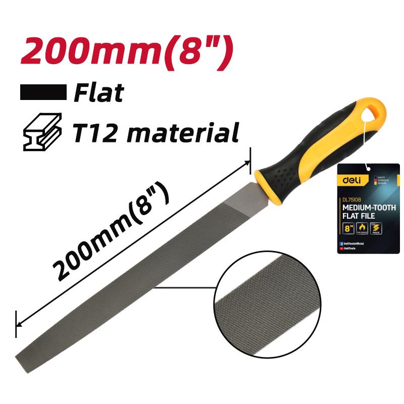 DELI λίμα πλατιά DL75108 με αντιολισθητική λαβή, μετάλλου, 200mm | eLabstore.gr DELI λίμα πλατιά DL75108 με αντιολισθητική λαβή, μετάλλου, 200mm | Εργαλεία | elabstore.gr