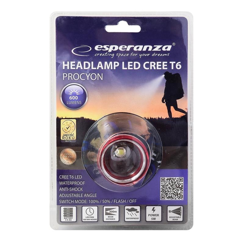 ESPERANZA φακός κεφαλής LED EOT001, 600lm, zoom, μαύρος/κόκκινος | eLabstore.gr ESPERANZA φακός κεφαλής LED EOT001, 600lm, zoom, μαύρος/κόκκινος | Φωτισμός | elabstore.gr