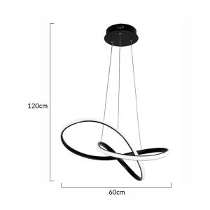 POWERTECH LED φωτιστικό οροφής HLL-0180, 50W, 4000K, Φ60cm x 120cm, μαύρο | Φωτισμός | elabstore.gr