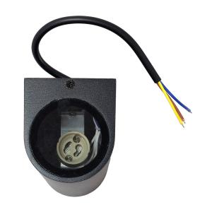 POWERTECH φωτιστικό τοίχου HLL-0188 για 2x GU10 λάμπες, μεταλλικό, IP65, μαύρο | Φωτισμός | elabstore.gr