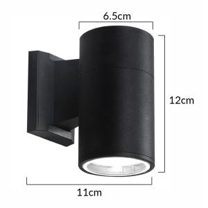 POWERTECH φωτιστικό τοίχου HLL-0189 για GU10 λάμπα, μεταλλικό, IP65, μαύρο | Φωτισμός | elabstore.gr