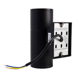 POWERTECH φωτιστικό τοίχου HLL-0190 για 2x GU10 λάμπες, μεταλλικό, IP65, μαύρο | Φωτισμός | elabstore.gr