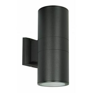 POWERTECH φωτιστικό τοίχου HLL-0190 για 2x GU10 λάμπες, μεταλλικό, IP65, μαύρο | Φωτισμός | elabstore.gr