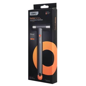 DELI σφυρί μπάλας HT7008C με αντιολισθητική λαβή, 250gr, 245mm, γκρι/πορτοκαλί | Εργαλεία | elabstore.gr