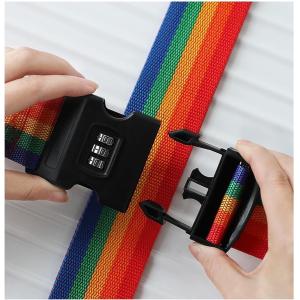 HOME USE ιμάντας βαλίτσας HUH-0241 με λουκέτο συνδυασμού, ρυθμιζόμενος, 2m, πολύχρωμος | Προσωπική Φροντίδα | elabstore.gr