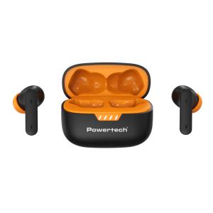 POWERTECH earphones με θήκη φόρτισης PT-1431, True Wireless, 40/400mAh, ANC & ENC, μαύρα | Αξεσουάρ κινητών | elabstore.gr