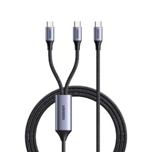 Καλώδιο Φόρτισης UGREEN US561 35087 USB-C σε 2x USB-C PD 100W 1.5m Μαύρο | Καλώδια | elabstore.gr