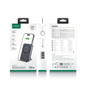 Power Bank 10000mAh PD 20W UGREEN PB562 55140, με Ασύρματη Φόρτιση Magnetic, 1 Θέσης Μαύρο | Φόρτιση | elabstore.gr