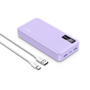 Power Bank 20000mAh PD 20W UGREEN PB312 65590B 3 Θέσεων, με καλώδιο USB-C 60W Μωβ | Φόρτιση | elabstore.gr