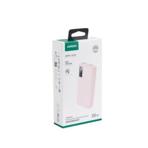 Power Bank 20000mAh PD 20W UGREEN PB312 65589B 3 Θέσεων, με καλώδιο USB-C 60W Ροζ | Φόρτιση | elabstore.gr