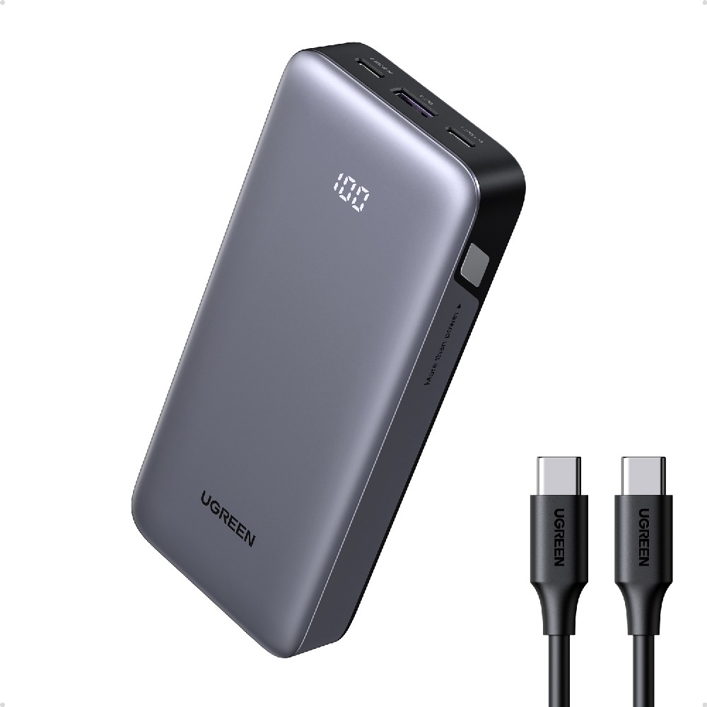 Power Bank 20000mAh PD 30W UGREEN PB532 55989B 3, με καλώδιο USB-C 60W Γκρι | eLabstore.gr Power Bank 20000mAh PD 30W UGREEN PB532 55989B 3, με καλώδιο USB-C 60W Γκρι | Φόρτιση | elabstore.gr