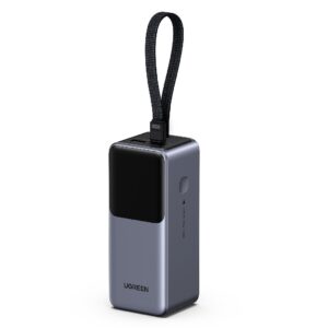 Power Bank 20000mAh PD 130W UGREEN PB723 55365B 2 Θέσεων, με καλώδιο USB-C 60W Γκρι | Φόρτιση | elabstore.gr