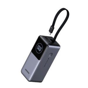 Power Bank 20000mAh PD 130W UGREEN PB723 55365B 2 Θέσεων, με καλώδιο USB-C 60W Γκρι | Φόρτιση | elabstore.gr