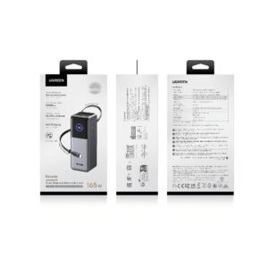Power Bank 20000mAh PD 165W UGREEN PB726 55987B 2 Θέσεων, με καλώδιo USB-C 240W Γκρι | Φόρτιση | elabstore.gr