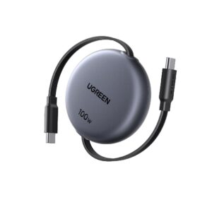 Καλώδιο Φόρτισης UGREEN L531 65905 USB-C σε USB-C PD 100W, Επαναφερόμενο 1m | Καλώδια | elabstore.gr