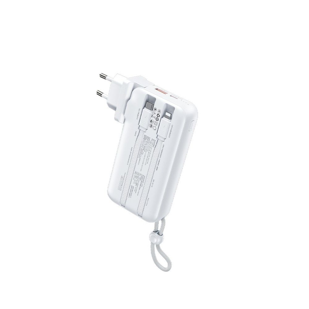 Power Bank 10000mAh PD 22,5W WK WP-118 2 Θέσεων, με καλώδιο Lighting/USB-C Λευκό | eLabstore.gr Power Bank 10000mAh PD 22,5W WK WP-118 2 Θέσεων, με καλώδιο Lighting/USB-C Λευκό | Φόρτιση | elabstore.gr