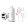 POWERTECH φορτιστής αυτοκινήτου 2x USB & καλώδιο USB σε Micro/Lightning BNDL-0199 | Αξεσουάρ κινητών | elabstore.gr