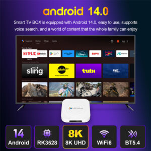 H96 MAX TV Box M1 Plus, 8K, 2/16GB, WiFi 6, Bluetooth, Android 14 | Εικόνα & Ήχος | elabstore.gr