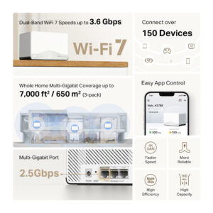 MERCUSYS Whole Home Mesh Wi-Fi 7 System Halo H27BE, 3.6Gbps Dual Band, 3τμχ, V.1.0 | Δικτυακά | elabstore.gr