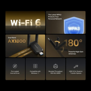 MERCUSYS ασύρματος USB αντάπτορας δικτύου MA72XH, AX1800, Dual Band, V.1.0 | Δικτυακά | elabstore.gr