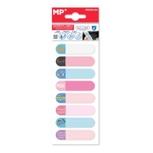 MP αυτοκόλλητες ετικέτες PN125-94, αδιάβροχες, 1.5x6cm, 8 σχέδια, 16τμχ | Αναλώσιμα - Είδη Γραφείου | elabstore.gr