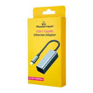 POWERTECH αντάπτορας δικτύου PT-1455, USB-C, 1000Mbps Ethernet, γκρι | Δικτυακά | elabstore.gr