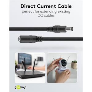 GOOBAY καλώδιο προέκτασης τροφοδοσίας 71399, 5.5x2.1mm, 3m, μαύρο | Καλώδια - Αντάπτορες | elabstore.gr