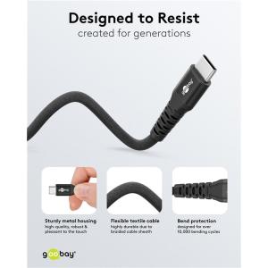 GOOBAY καλώδιο USB-C 73954, 60W, 480Mbps, 2m, μαύρο | eLabstore.gr GOOBAY καλώδιο USB-C 73954, 60W, 480Mbps, 2m, μαύρο | Καλώδια - Αντάπτορες | elabstore.gr
