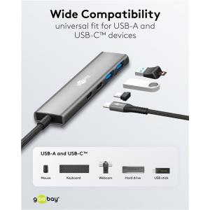 GOOBAY USB hub 76563, 4x θυρών, USB 3.2, 5Gbps, USB-C σύνδεση, γκρι | eLabstore.gr GOOBAY USB hub 76563, 4x θυρών, USB 3.2, 5Gbps, USB-C σύνδεση, γκρι | Συνοδευτικά PC | elabstore.gr