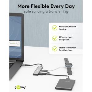 GOOBAY USB hub 76563, 4x θυρών, USB 3.2, 5Gbps, USB-C σύνδεση, γκρι | eLabstore.gr GOOBAY USB hub 76563, 4x θυρών, USB 3.2, 5Gbps, USB-C σύνδεση, γκρι | eLabstore.gr