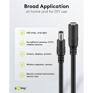 GOOBAY καλώδιο προέκτασης τροφοδοσίας 76635, 5.5x2.1mm, 1.5m, μαύρο | eLabstore.gr GOOBAY καλώδιο προέκτασης τροφοδοσίας 76635, 5.5x2.1mm, 1.5m, μαύρο | eLabstore.gr