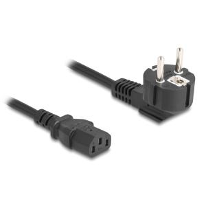 DELOCK καλώδιο τροφοδοσίας 81299, 3x 0.75mm², 1m, μαύρο | Καλώδια - Αντάπτορες | elabstore.gr