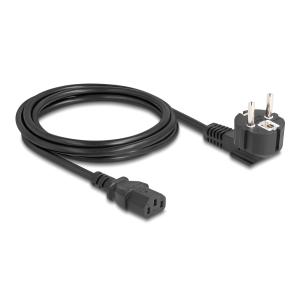 DELOCK καλώδιο τροφοδοσίας 81326, 3x 0.75mm², 2m, μαύρο | Καλώδια - Αντάπτορες | elabstore.gr
