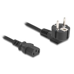 DELOCK καλώδιο τροφοδοσίας 81326, 3x 0.75mm², 2m, μαύρο | Καλώδια - Αντάπτορες | elabstore.gr