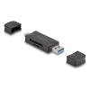 DELOCK card reader 91020 για SD & micro SD, USB/USB-C σύνδεση, 5Gbps, μαύρο | Συνοδευτικά PC | elabstore.gr