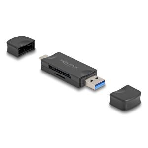 DELOCK card reader 91020 για SD & micro SD, USB/USB-C σύνδεση, 5Gbps, μαύρο | Συνοδευτικά PC | elabstore.gr