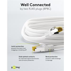 GOOBAY καλώδιο δικτύου 91094, CAT 7 S/FTP, copper, 500MHz, 3m, λευκό | Καλώδια - Αντάπτορες | elabstore.gr