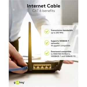 GOOBAY καλώδιο δικτύου 92457, CAT 6 S/FTP, copper, 250MHz, 0.15m, πορτοκαλί | Καλώδια - Αντάπτορες | elabstore.gr