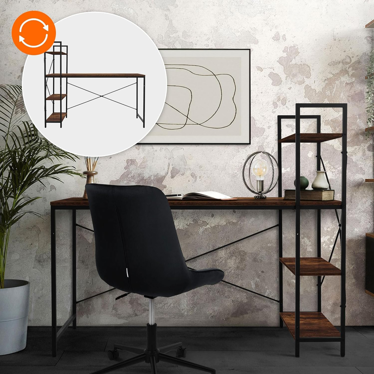 HOME USE γραφείο HUH-0249 με ραφιέρα, 120x60x122cm, καφέ/μαύρο | eLabstore.gr HOME USE γραφείο HUH-0249 με ραφιέρα, 120x60x122cm, καφέ/μαύρο | Αναλώσιμα - Είδη Γραφείου | elabstore.gr