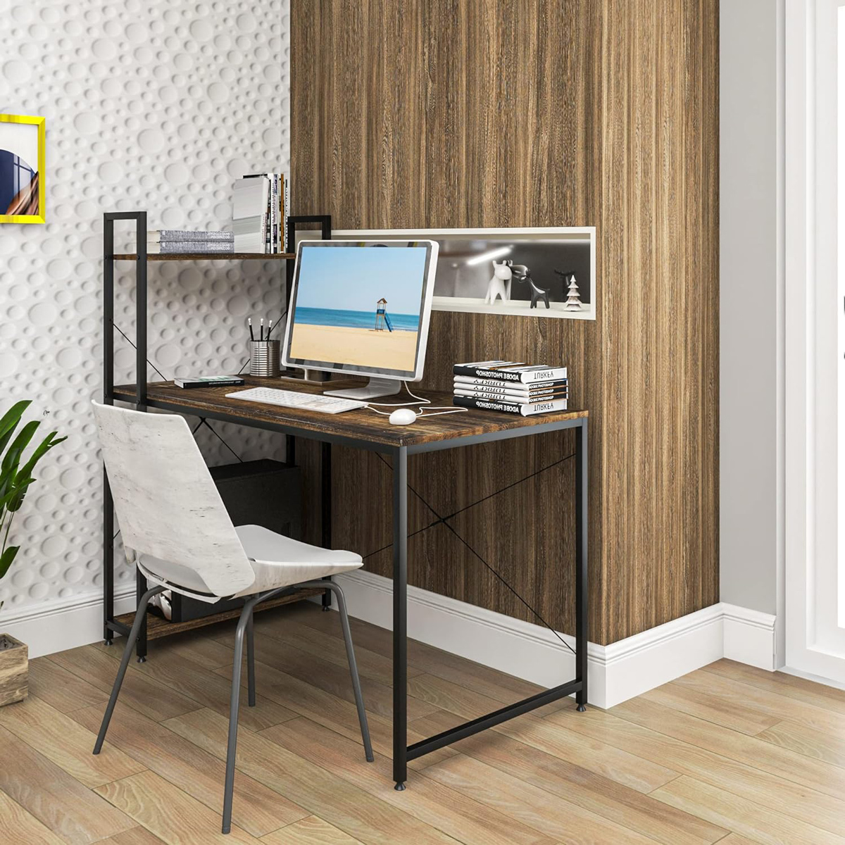 HOME USE γραφείο HUH-0249 με ραφιέρα, 120x60x122cm, καφέ/μαύρο | eLabstore.gr HOME USE γραφείο HUH-0249 με ραφιέρα, 120x60x122cm, καφέ/μαύρο | Αναλώσιμα - Είδη Γραφείου | elabstore.gr