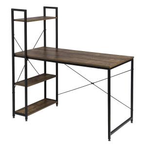 HOME USE γραφείο HUH-0249 με ραφιέρα, 120x60x122cm, καφέ/μαύρο | Αναλώσιμα - Είδη Γραφείου | elabstore.gr
