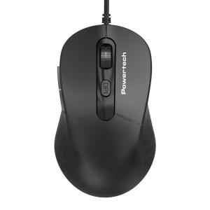 POWERTECH ενσύρματο ποντίκι PT-1467, οπτικό, έως 1600DPI, μαύρο | Συνοδευτικά PC | elabstore.gr