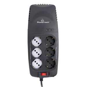 POWERTECH σταθεροποιητής ρεύματος PT-1496, 2000VA/1000W, 6x schuko | Τροφοδοσία Ρεύματος | elabstore.gr
