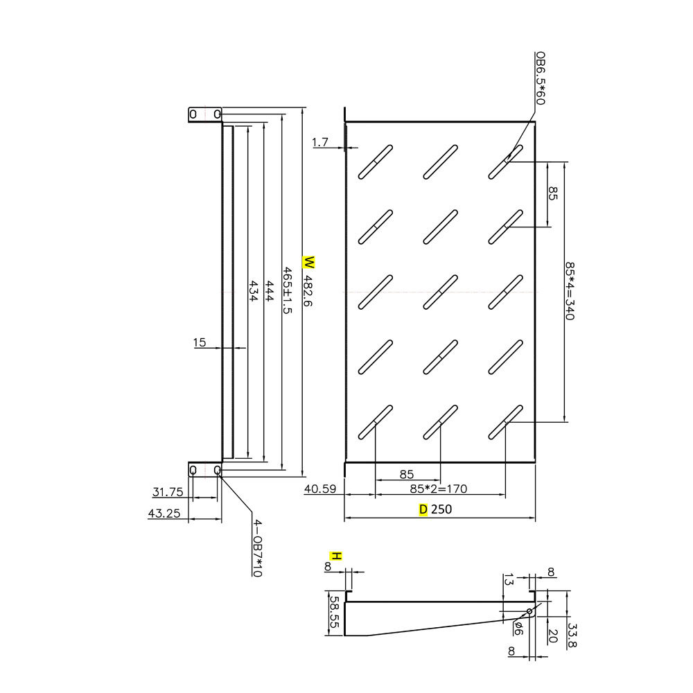 Ράφι Cantilever 1U Power On CS-1-250 Βάθους 250mm | eLabstore.gr Ράφι Cantilever 1U Power On CS-1-250 Βάθους 250mm | Επαγγελματικός Εξοπλισμός | elabstore.gr