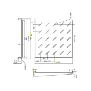 Ράφι Cantilever 1U Power On CS-1-450 Βάθους 450mm | Επαγγελματικός Εξοπλισμός | elabstore.gr